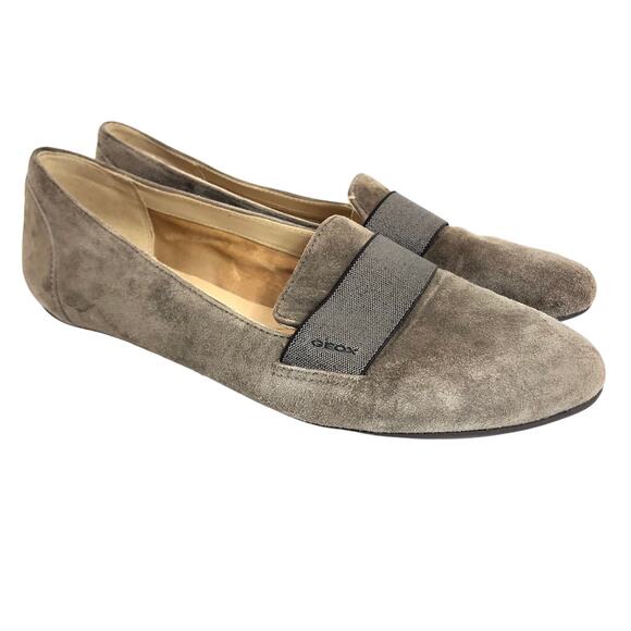 GEOX Respira - Charlene Slip On Loafer Shoes- Lt. Brown Suede-Women's 10 - Picture 1 of 10